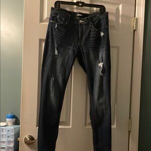 Express Dark Blue Distressed Jeans